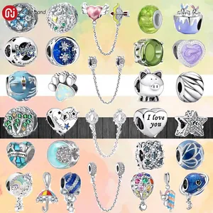 925 Silber Perlen Charms passen Pandora Charm Flügel Herz Bogen Pfeil Sicherheitskette Kaninchen Dankbares Herz