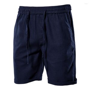 Men's Shorts 2023 Cotton Linen Solid Color Breathable Casual Gym Men Summer Beach Fashion For