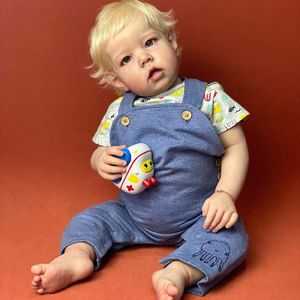 Dolls Liam 70CM Beb Reborn Handmade Painted Toddler Baby With Rooted Blond Hair Doll Toys For Kids Muecas 230705