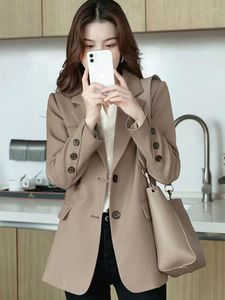 Womens Suits Blazers Womens Notched Single Breasted Solid Casual Office Lady All-match Daily Classic Chic Streetwear Top Spring Autumn