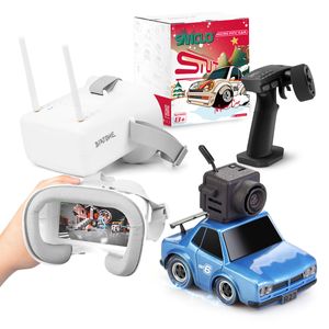 ElectricRC Car SNT 1 100 Q25R27 FPV RC Car with Goggles Micro RC Desk Race Table Car Car Remote Control Car Magnetic Attraction FPVBOX RACE 25mW 230705