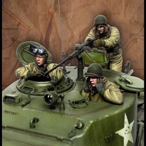 Gun Toys Spot 135 Scale DieCast Kit di montaggio modello in resina WW2 US Tank Crew 3 persone senza Gk Toy non assemblato non verniciato 230705