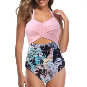 Costumi da bagno da donna Costume da bagno da donna Bikini Avvolgente Taglio a vita alta Monokini Perizoma da bagno Pantaloncini di jeans Due pezzi