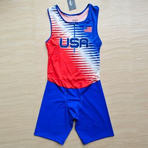 Męskie stroje kąpielowe Tokyo American Bez rękawów Obcisły zestaw do biegania i na miejscu Zestaw do szybkiego biegania Obcisłe ubranie 4 100 Speedsuit Dostosowane 230705