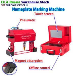 ポータブルネームプレートメタル彫刻マーキングマシンタッチスクリーンハンドヘルド空気圧電気シリンダー番号レタリングルーター