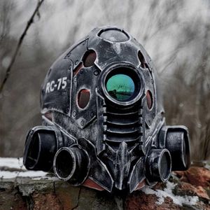 Maski imprezowe Punk Masque kask Halloween Cosplay naturalna lateksowa maska na całą głowę Steampunk Robot nakrycia głowy rekwizyty kostiumowe 230705