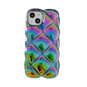 Capa de telefone de designer de luxo Capa de telefone banhada a laser Lingge Aurora Adequada para iPhone 14, iPhone 13, iPhone 12, iPhone 11