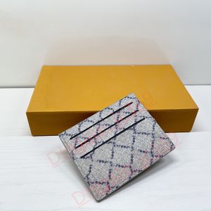 Bolsa de estilo clássico Carteira de cartão de crédito pacote de moedas França carteiras de grife Marrom Checkered Couro Pacote de cartão de banco mini carteiras bolsa clutch