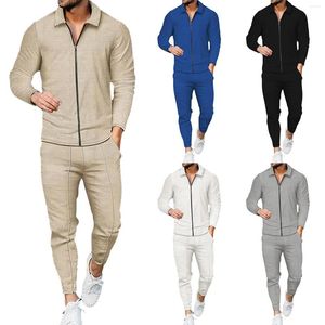 Men's Tracksuits Summer Breathable Two Piece Suit Rolled Sleeve Shirt Pants Set