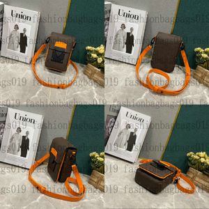 M82535 Mini S-LOCK VERTICAL WEARABLE Wallet bags Mineral Gray M82568 Mens Double Phone Pouch Shadow Radiant Sun Taurillon Leather Cross body Shoulder flap