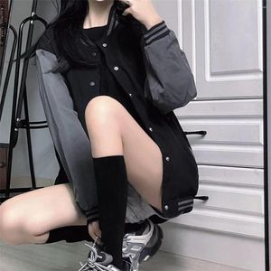 Moletons femininos engraçados oversized Tops Up Jaqueta básica de treino Bomber Feminino Harajuku Zip Moletom preto Feminino Moletom com capuz Outono Pacchwork Coat