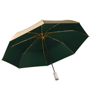 傘下新しいシンプルなソリッドカラー風プルーフオートマチック傘防水金glue日焼け折る折り畳みサンシェードUV傘