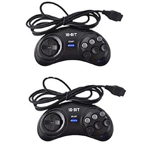 Game Controllers Joysticks 2 Pcs Game Controller For SEGA Genesis For 16 Bit Handle Controller 6 Button Gamepad For SEGA MD Game Accessories Black 230706