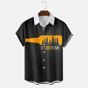 Camiseta Masculina Masculina Poliéster Masculina Peito Único Casual Lapela Cor Soild Novidade Pijama Macacão de Botão