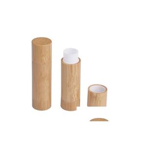 Packing Bottles Bamboo Diy Design Empty Lip Gloss Container Lipstick Tube Balm Cosmetic Packaging Containers Drop Delivery Office Sc Dhdxz