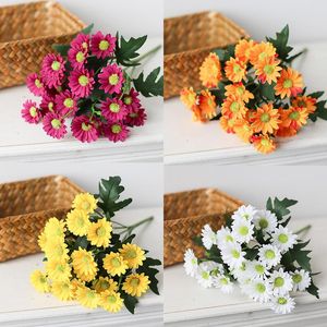 Decorative Flowers Spring Artificial Silk Daisy Flower Bouquet For Home Table Centerpieces Arrangement Garden Party Wedding Fake Plants