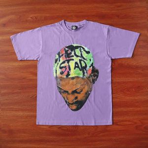 Tasarımcı Moda Giyim Tees Tshirts Hellstar Stüdyoları Rodman Yeşil Tee High Street Moda Erkek ve Kadınlar Kısa Kollu Tişört Rock Hip Hop