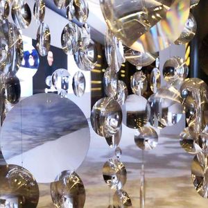 Luxury Clear Acrylic Phantom Crystal Pendant Wedding Ceiling Decoration Circular Beads For Party Stage Window Site Layout