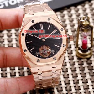 Luxury Tag Gold Fashion Skeleton Mens Watch Movimento automatico Orologio Tourbillon Cinturino con fibbia pieghevole Regalo di Natale266g