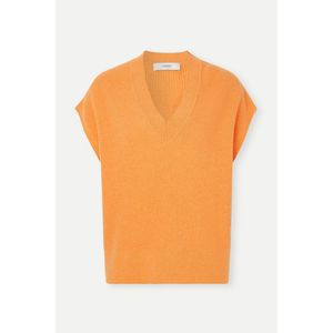 Damen Tanks Pringle of Scotland Frühlingswolle-Mischung Orange ärmellose Strickweste