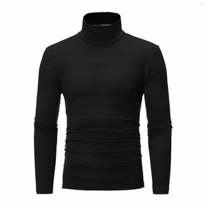 Men's Suits NO.2 A1240 Autumn Winter Warm Half High Collar Fashion Thermal Underwear Men Mock Neck Basic T-shirt Blouse Pullover Long