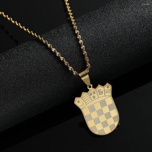 Hänge Halsband Guld Silver Färg Kroatien Karta Rostfritt Stål För Kvinnor Flickor Kroatiska Smycken Present