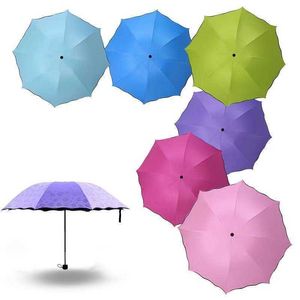 Umbrellas Red leaf Portable Manual Folding Umbrella Flowering Umbrella in Water Black Coated Light Weight UV Umbrella