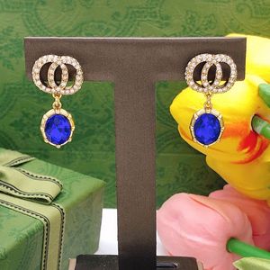 Роскошные серьги дизайнера дизайнера женского алмазного ретро -ретро -заработки Rhinestone Gold Jewelry Stud Серьговые зарывы ​​обруча