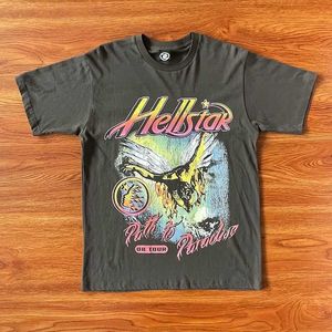 Designer modekläder T-shirts Tshirts Hellstar Studios Metal Angel Tee 08tour Ins Samma trendiga kortärmade t-shirt Rock Hip hop