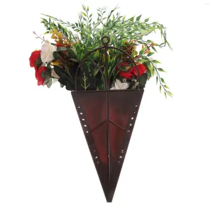 Flores decorativas Cesta suspensa Simulação de videira rosa Sala de estar Flor de seda Decoração de parede Plástico