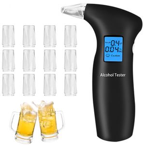 Other LCD Digital Alcohol Tester Analyzer with 12 Mouthpieces Alcohol Breathalyzer High Accuracy Semiconductor Sensor Alcohol Tester 230706