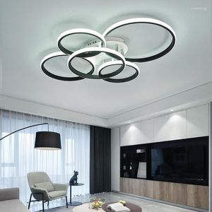 Chandeliers MDWELL Modern Led Ceiling For Living Room Lights Bedroom Black/Gold AC90-260V Nordic Chandelier Indoor Lighting