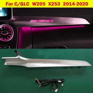 Skylt Atmosphere Lamp Cover MB Co-pilot Neon Ambient Light För Mercedes-Benz C/GLC klass W205 X253 2014-2020 LED 3/12/64 Färger HKD230706