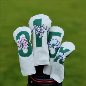 Andra golfprodukter Masters souvenir Golfklubb #1 #3 #5 Trä Headcovers Driver Fairway Woods Cover PU Läder Head Covers 230705