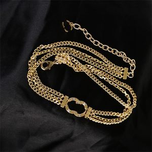 Designer Guld C-Letter ccity Hänge Halsband Crystal Rhinestone Choker Brand Chain Halsband för kvinnor man Bröllopsfest Smycken Par Presenter 52434