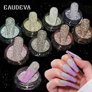 Nail Glitter Reflective Thermal Nail Powder Glitter Nail Shinning Crystal Sequin Chrome Pigment UV Gel Polish Nail Art Decoration 230705