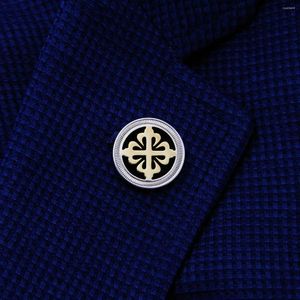 Brooches Stainless Steel Retro Style Brooch Gold Plating Cross Knight's Sword Men's Bussiness Pin