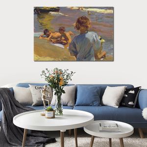 Beach Landscape Painting Children on The Beach Valencia Joaquin Sorolla Canvas Art Handmade High Quality Wall Decor