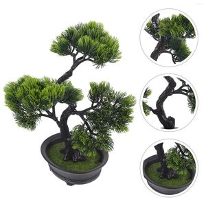 Dekoratif Çiçekler Japonya Sahte Bonsai Tree Japandi Dekor Süsler Çam Abs Küçük Masa Dekorasyonları Plastik Yemek Tablo