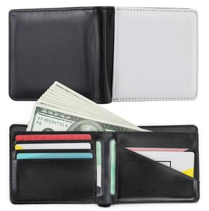 3st plånböcker sublimering diy vit enstaka dubbelsidig tom pu slits öppen fällbar kort kreditkortshållare