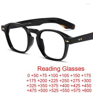 Óculos de sol marca designer óculos masculinos quadro de alta definição óptica anti luz azul leitura rebite retro redondo óculos 0-600
