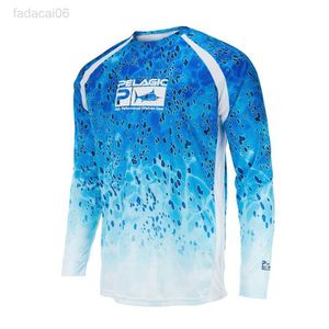 Fishing Accessories PELAGIC Fishing Men's Long Sleeve Performance Shirt 50+ UPF Protection Quick Dry Tops Lightweight Thin Breathable Outdoor Shirts HKD230706