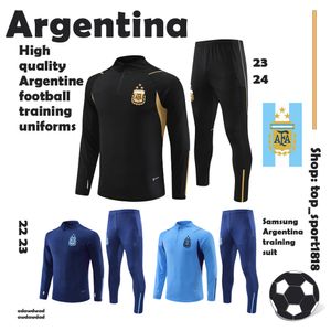 22 23 24 3 stelle Argentina Abbigliamento sportivo Maglia da calcio Giacche da allenamento Maglie da calcio Maradona di Maria 23 24 Kit da uomo per bambini Set di abbigliamento sportivo Uniformi