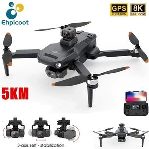 Inteligentny Uav K 06 Max Drone 8K Profesjonalny 5G GPS WIFI HD Podwójny aparat 3-osiowy Gimbal Bezszczotkowy silnik Przeciwwstrząsowy Składany Quadcopter 5KM 230705