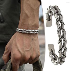 Armring Vintage dubbelflätat armband Silverfärgad vriden manschett Casual Öppen herrbambu C6F5