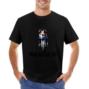 Polos masculinas Mini Aussie Life Dog Lover T-shirts Personalizadas Tops de Verão Manga Curta T-shirts Masculinas