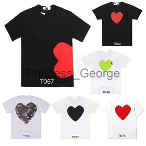 Camisetas Masculinas Moda Masculina Play T Shirt Designer Red Heart Shirt Commes Casual Women Shirts Des Badge Garcons High Quanlity TShirts Algodão Bordado Alta Qualidade x07