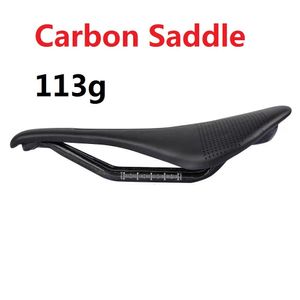 Bisiklet Saddles Karbon Fiber Eyer Yolu MTB Dağ Bisikleti Bisiklet İzi Konfor Yarışları Koltuk Kırmızı Beyaz 113G 230706