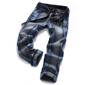 2018 ファッションメンズロックリバイバルストレートジーンズ 2 色結合男性 Jean214z