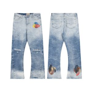 Mens Designer jeans vintage rock jeans European and American High Street Hole Washed Pants